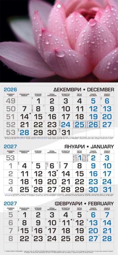 Работен календар РК1Д