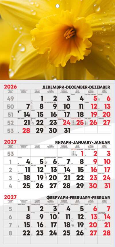 Работен календар РК1 Монти