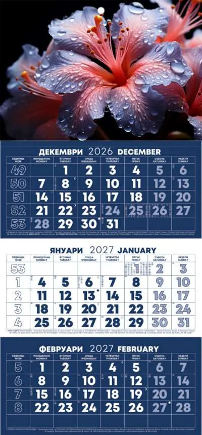Работен календар РК1Е